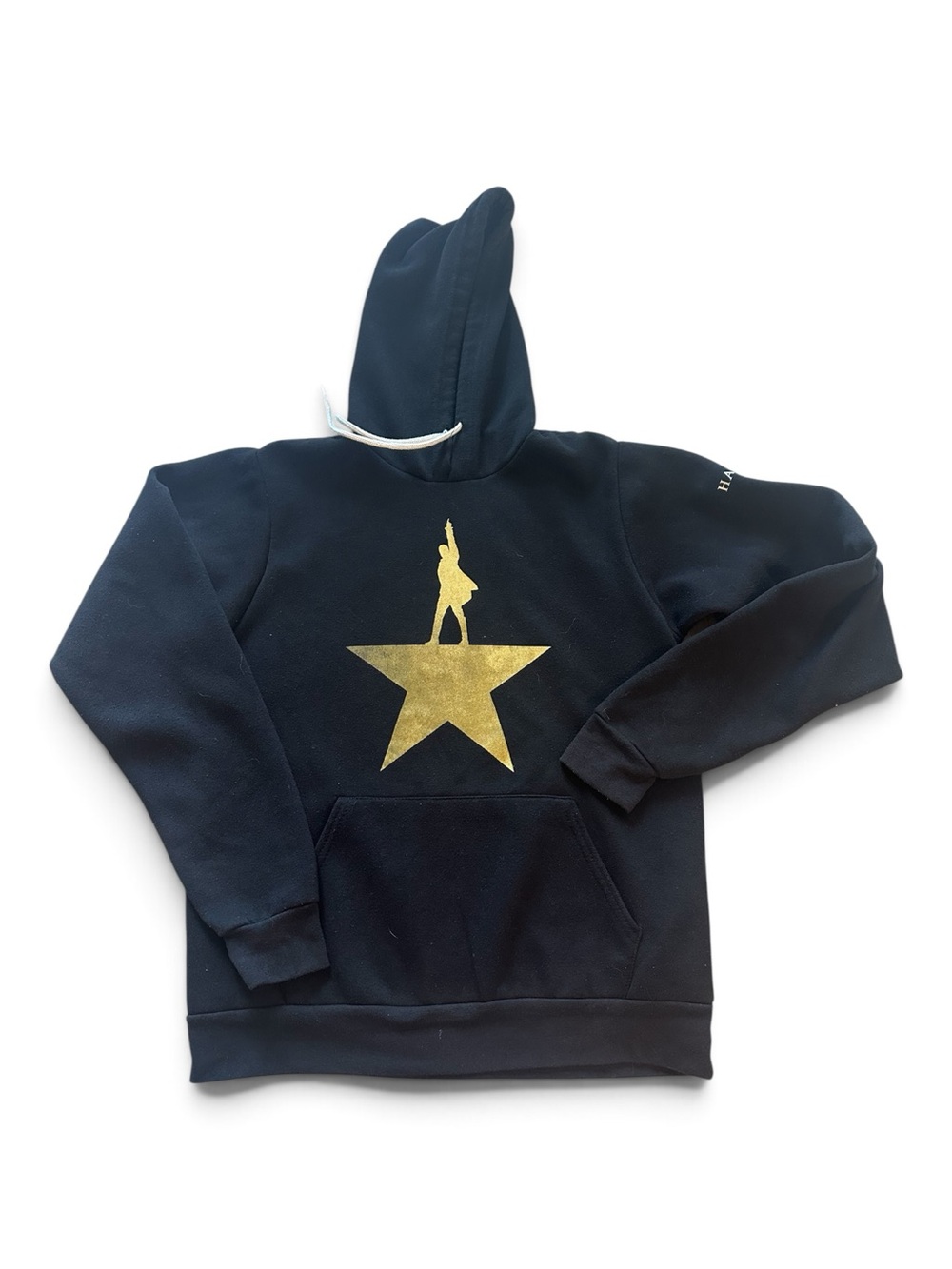 Hamilton Black Hoodie with Gold Star Graphic Boys Girls Small